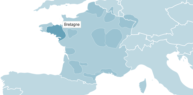 Kart over Bretagne