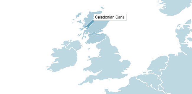 Kart over Caledonian Canal